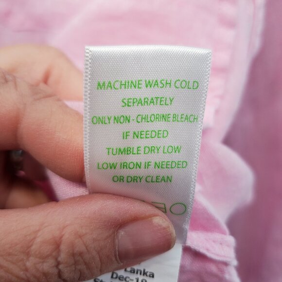 Lilly Pulitzer Linen Shirt Womens XXS Long Sleeve Button Up Pink Pockets - Picture 7 of 9